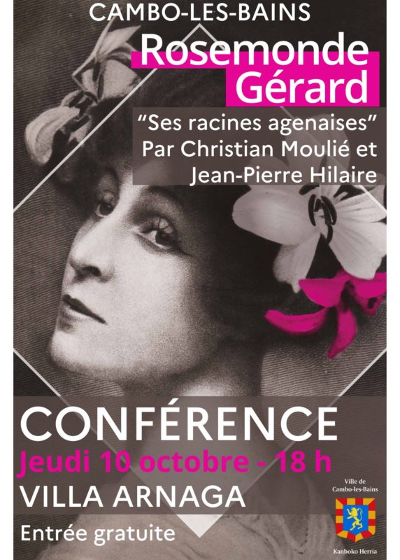 Affiche Conférence Rosemonde Gérard 10 Octobre