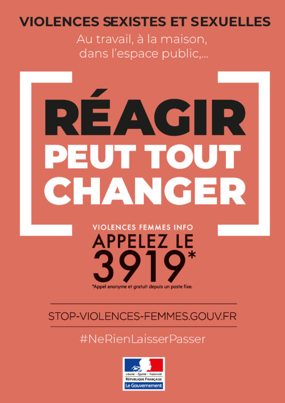 Affiche Reagir Violences A3 Ou A4